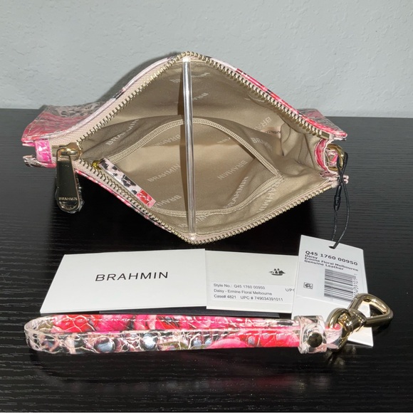 Brahmin ERMINE FLORAL MELBOURNE Daisy Wristlet Clutch Cosmetic Bag NWT - Picture 7 of 7